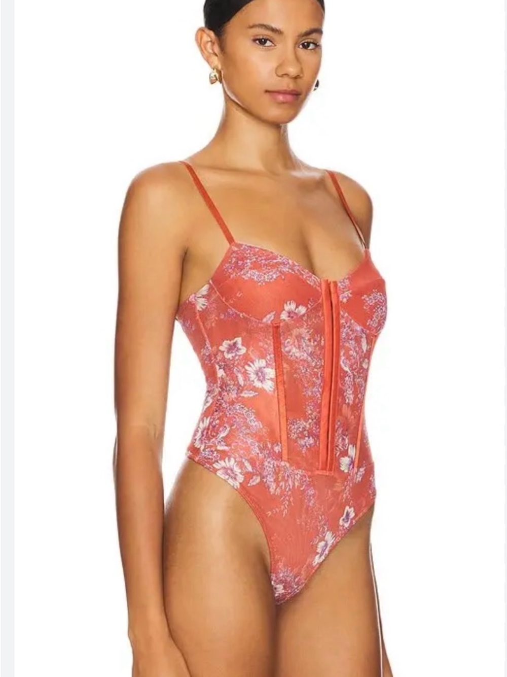 Free People Floral Lace-Detail One-Piece